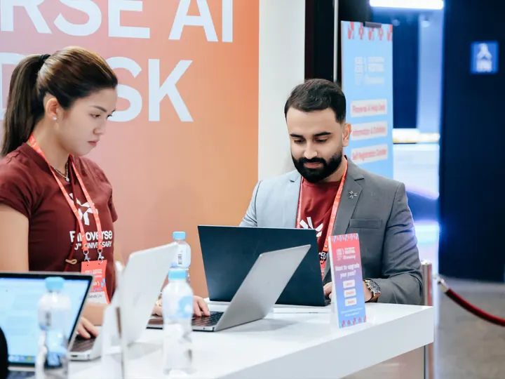 FinoverseAI staff welcoming attendees